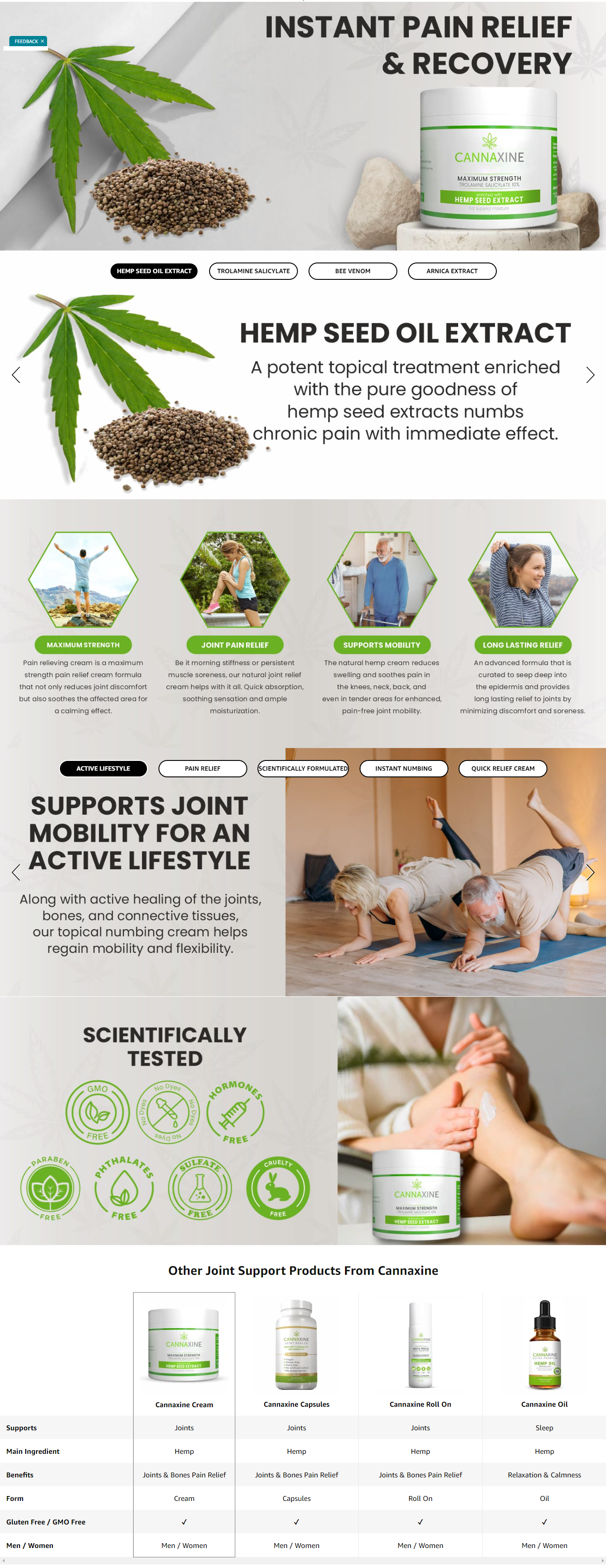 Cannaxine Cream - amazon infographic design