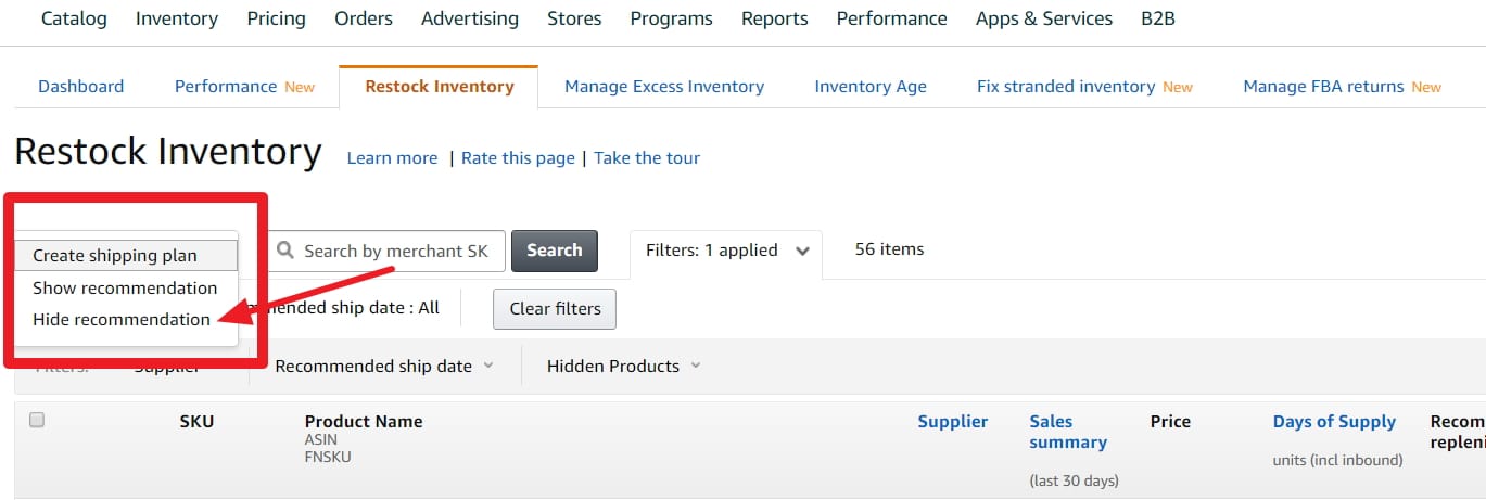 the EXPAND STORAGE MONITOR